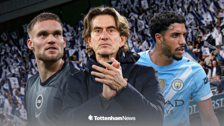 Thomas Frank, Omar Marmoush, and Bart Verbruggen all stood alongside each other.