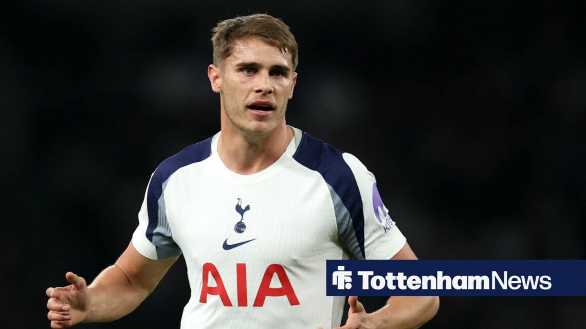 Micky van de Ven playing for Tottenham