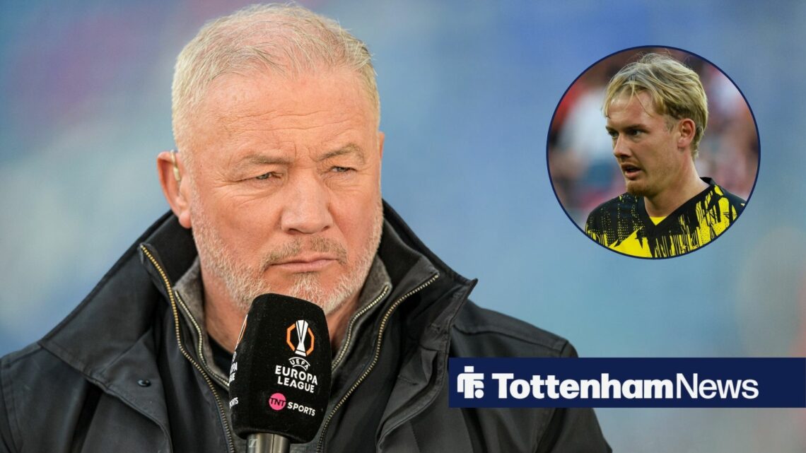 Ally McCoist looking annoyed towards Julian Brandt playing for Borussia Dortmund