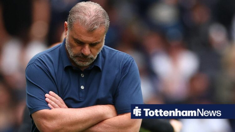 Ange Postecoglou with crossed arms and looking sad