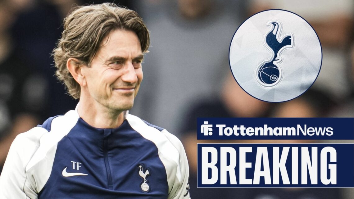 Thomas Frank with Tottenham crest in circular inset.