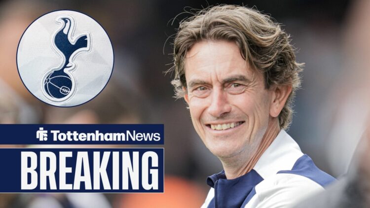 Thomas Frank with Tottenham badge in circular inset.
