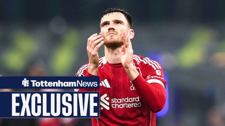 Liverpool star and Tottenham target Andy Robertson in action.