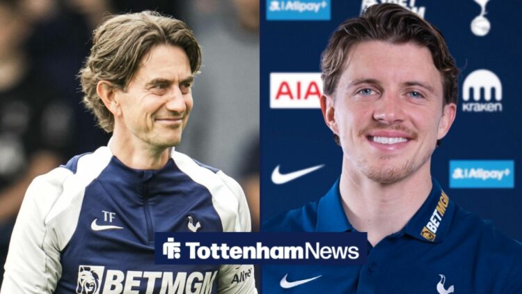 Tottenham's Conor Gallagher next to Thomas Frank
