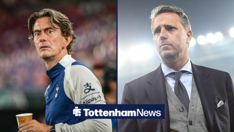 Thomas Frank next to Fabio Paratici