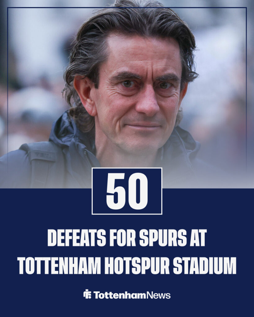 Spurs have lost 50 games at the Tottenham Hotspur Stadium