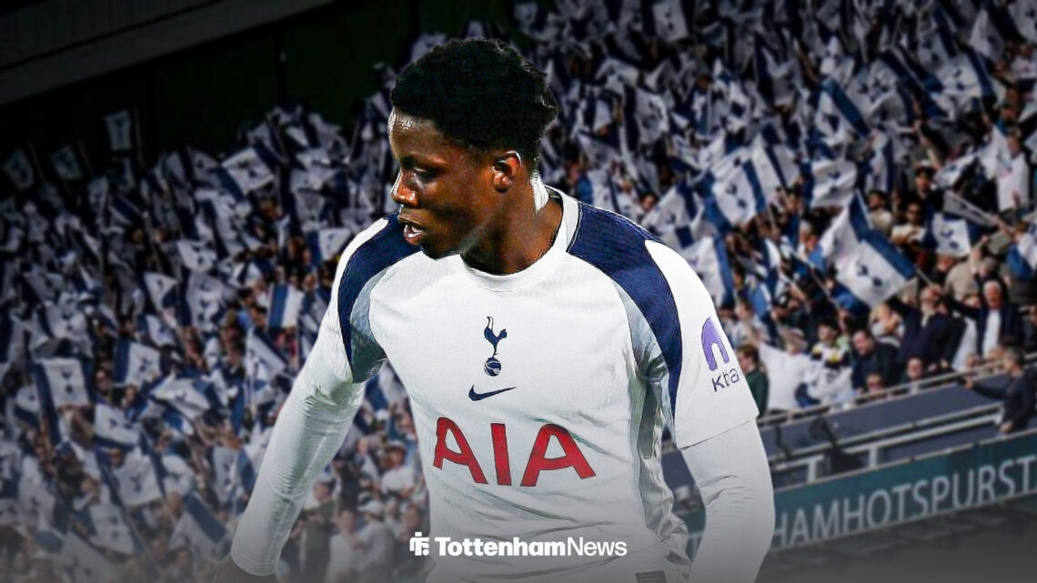 Sani Suleiman in a Tottenham shirt.