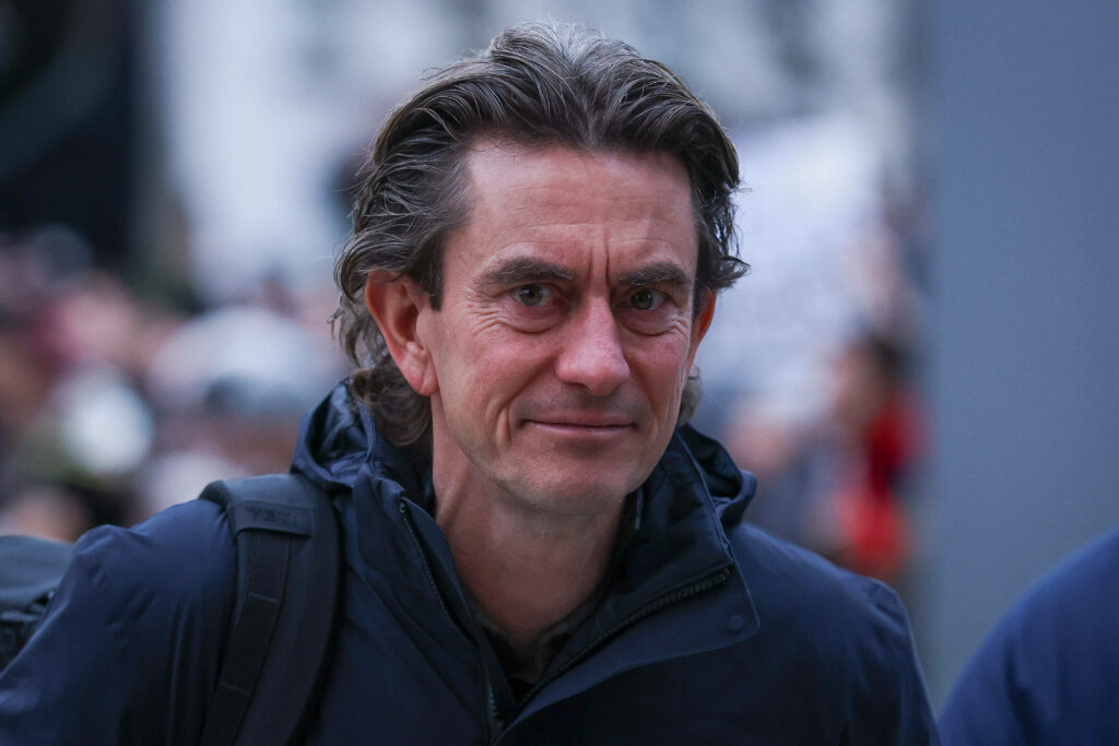 Thomas Frank arriving ahead of a Spurs game