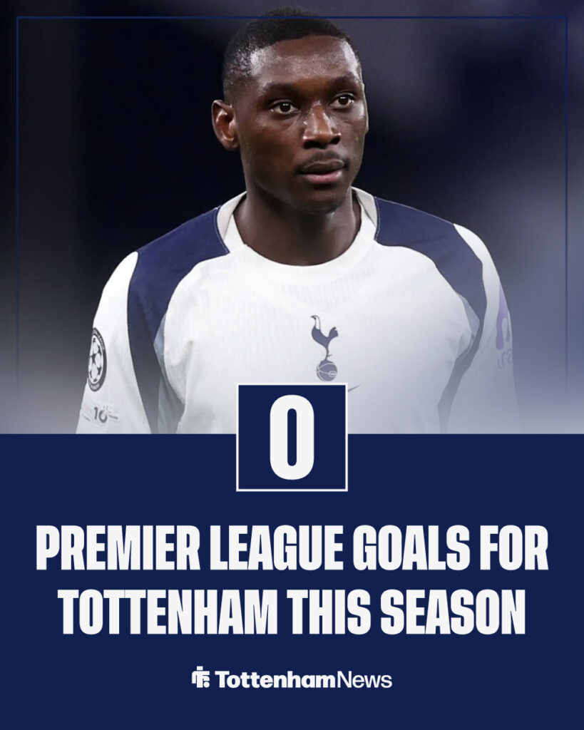 Kolo Muani has scored zero league goals for Tottenham.