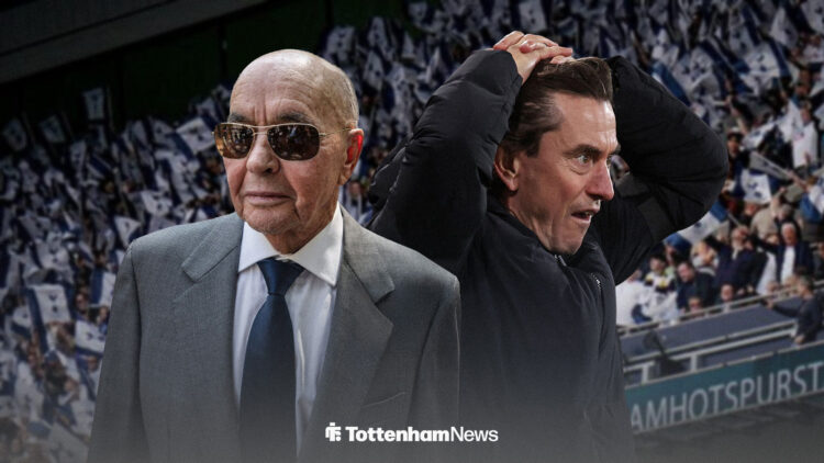 Joe Lewis pictured alongside Thomas Frank, who has his hands on his head