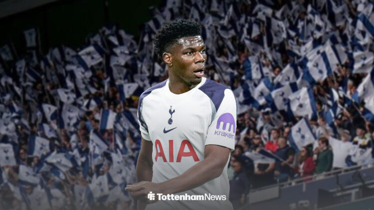 Aurelien Tchouameni in a Tottenham kit.
