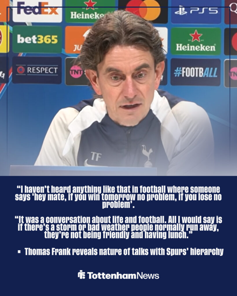 Thomas Frank talks about his future as Tottenham manager