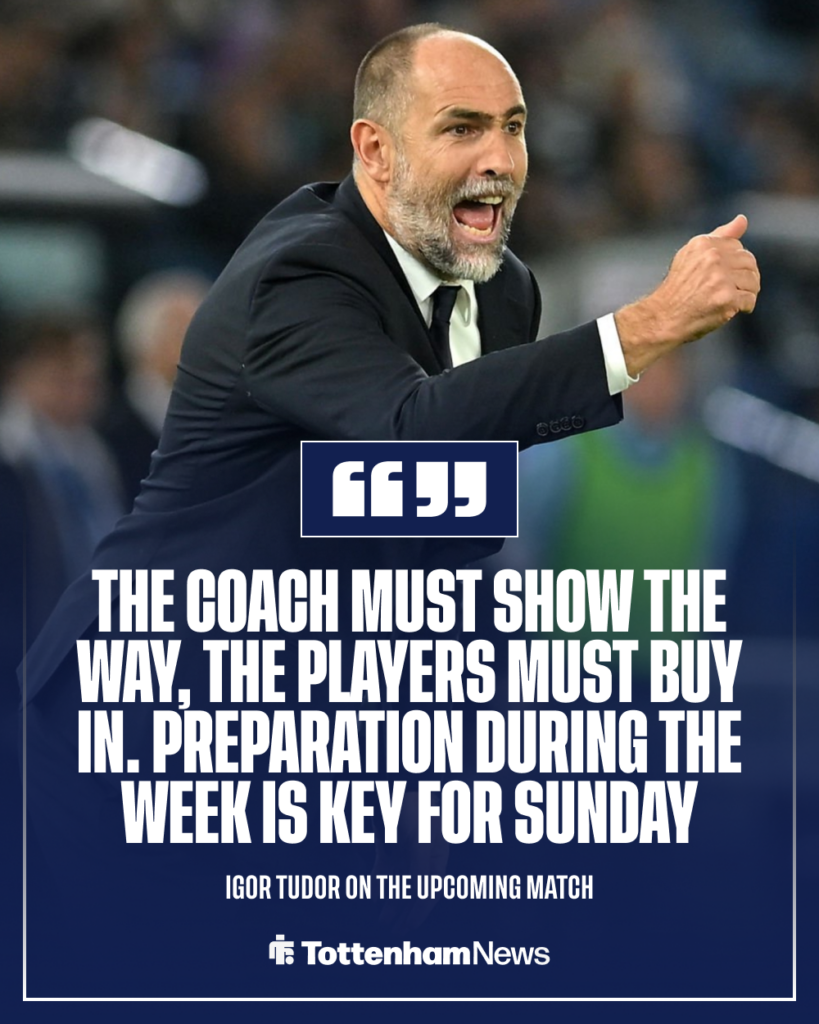 Tottenham interim head coach Igor Tudor speaking ahead of Arsenal game