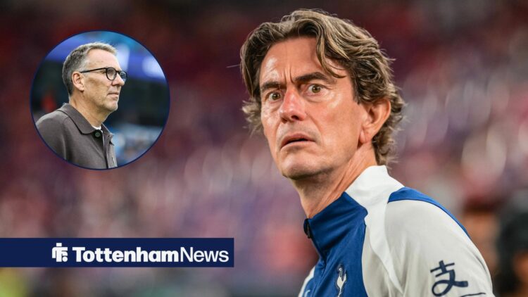 Paul Merson inset and Tottenham boss Thomas Frank