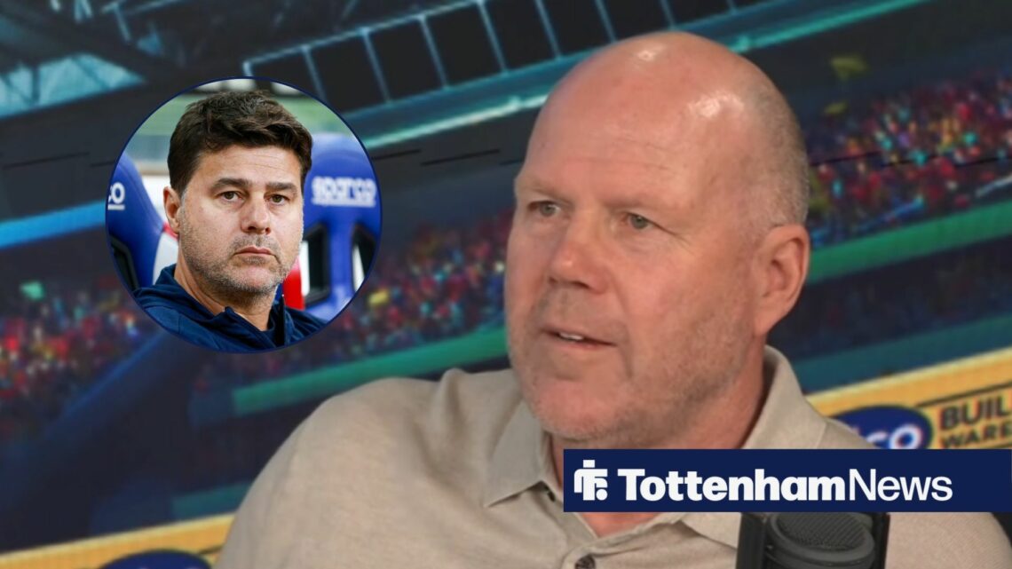 Mauricio Pochettino looks on (inset), with Brad Friedel by a microphone