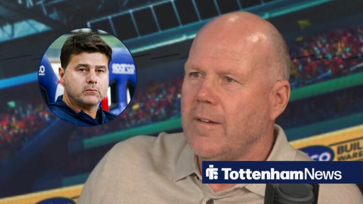 Mauricio Pochettino looks on (inset), with Brad Friedel by a microphone