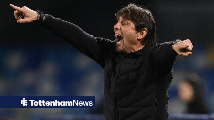 Antonio Conte with his arms outstretched.