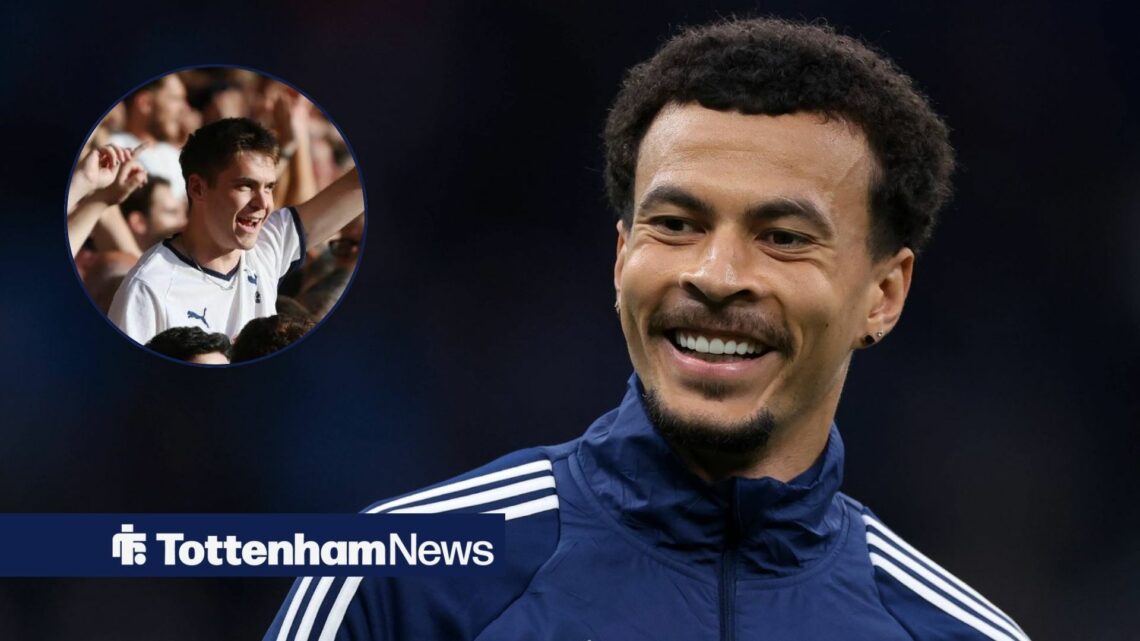 Dele Alli smiles as Tottenham fans celebrate