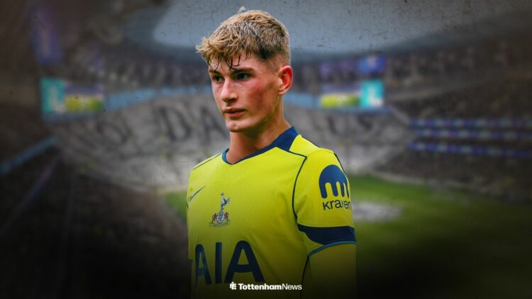 James Wilson in a Tottenham shirt