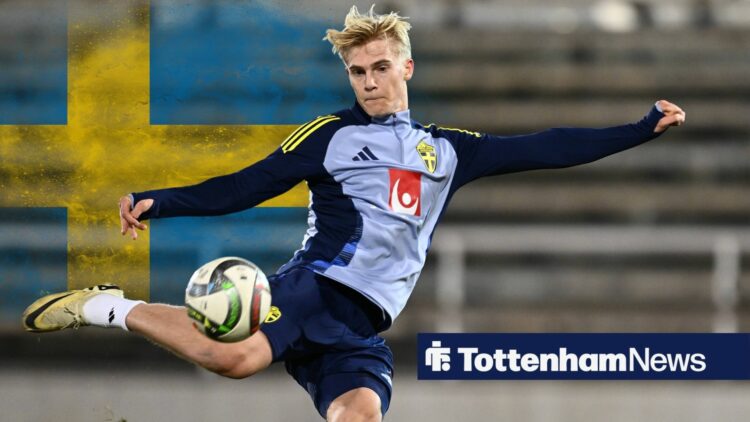 Lucas Bergvall training with Sweden ahead of the final Nations League match against Azerbaijan