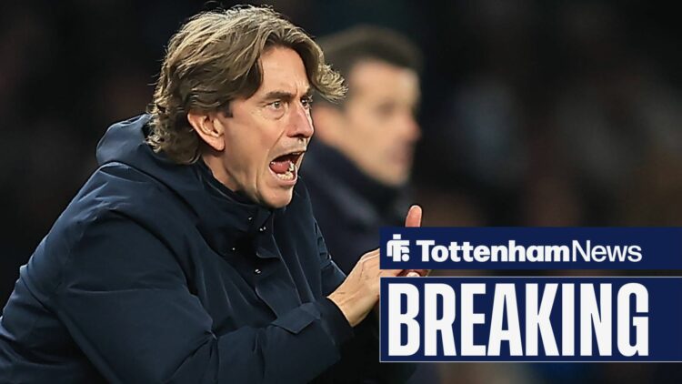 Tottenham manager Thomas Frank shouting