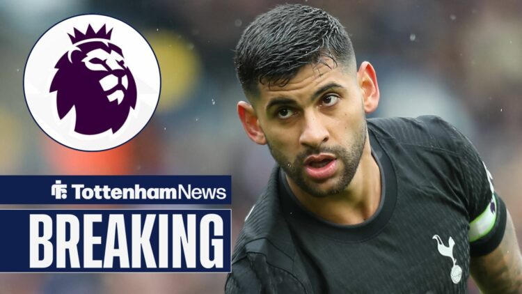 Cristian Romero and Premier League logo in circular inset