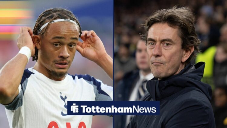 Xavi Simons looking at Thomas Frank