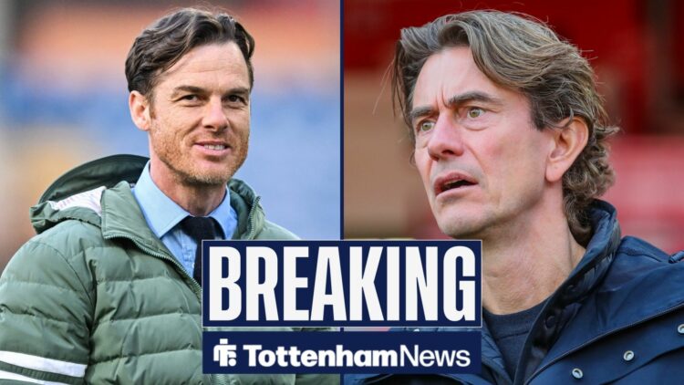 Thomas Frank next to Scott Parker