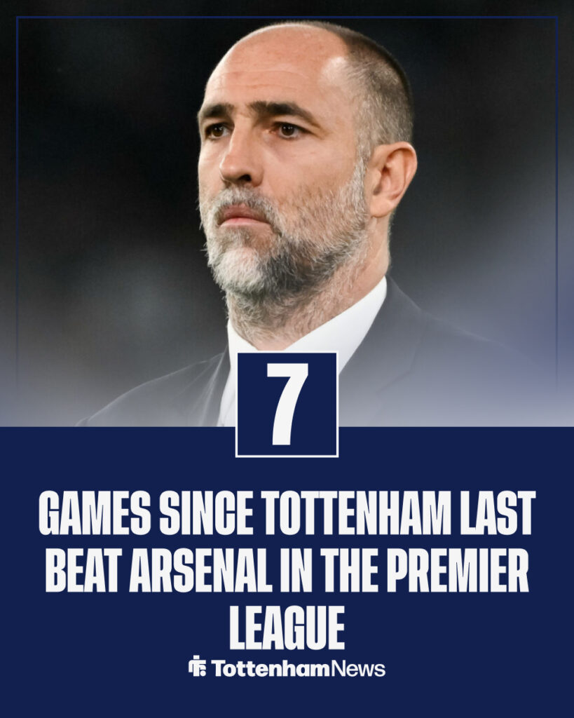 Seven games since Tottenham last beat Arsenal in the Premier League.