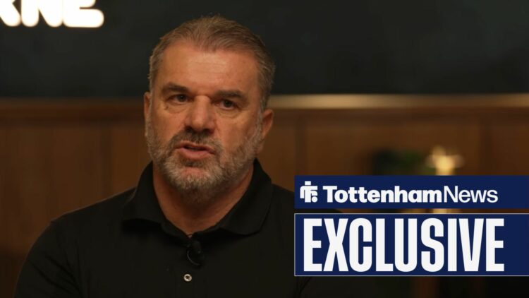 Former Tottenham manager Ange Postecoglou looking angry in an interview.