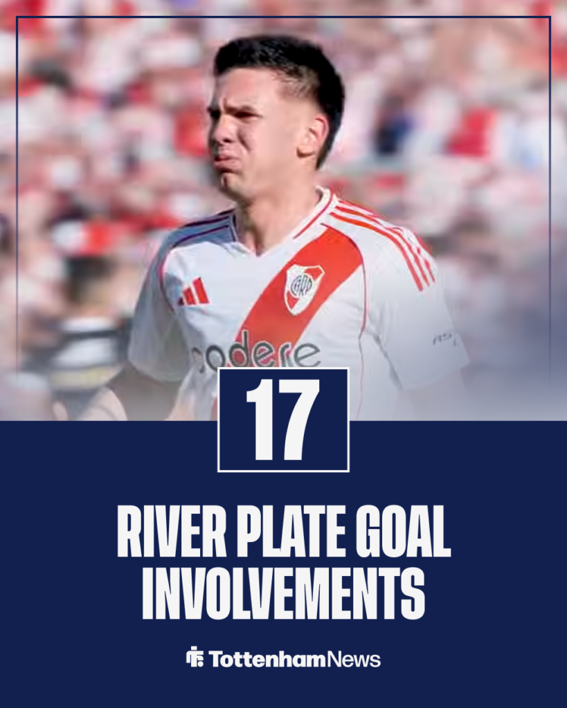 Tottenham Franco Mastantuono River Plate stats