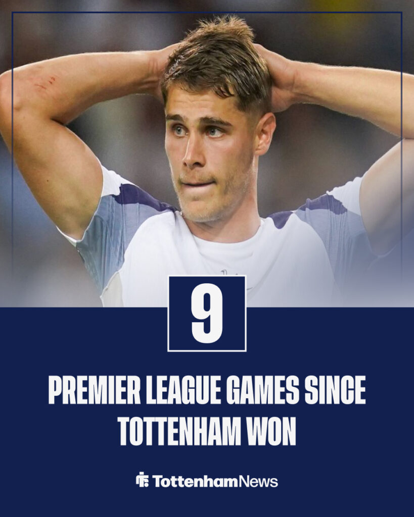 The number of games Tottenham have gone without a win in the Premier League.