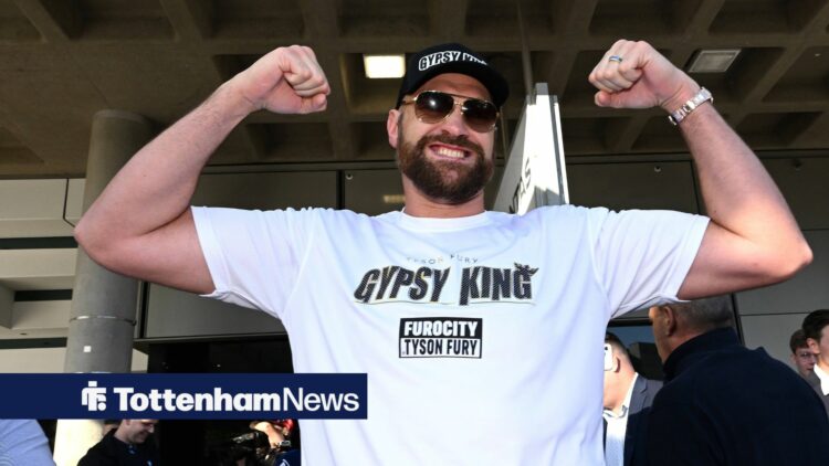 Tyson Fury flexing his muscles