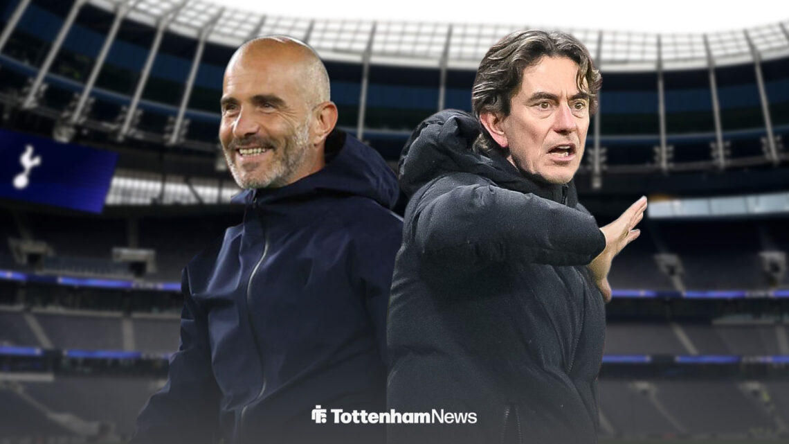 Enzo Maresca smiling alongside Thomas Frank looking frustrated.