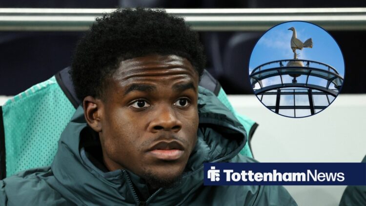 Rio Kyerematen on the bench for Tottenham in Europa League