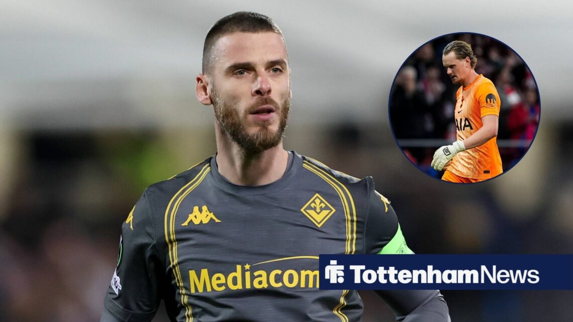 David de Gea in action for Fiorentina with Antonin Kinsky in circular inset