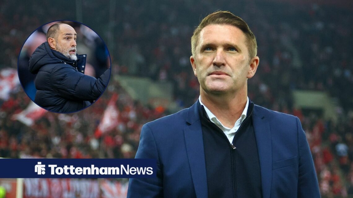 Robbie Keane alongside a circle inset of Igor Tudor.