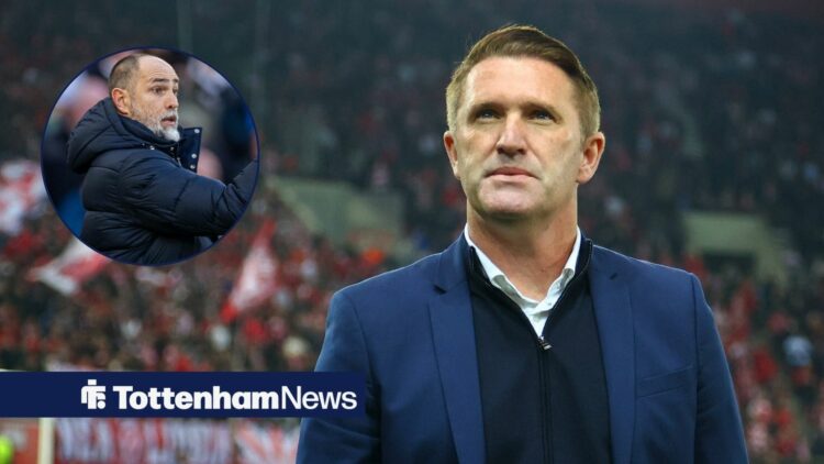 Robbie Keane alongside a circle inset of Igor Tudor.