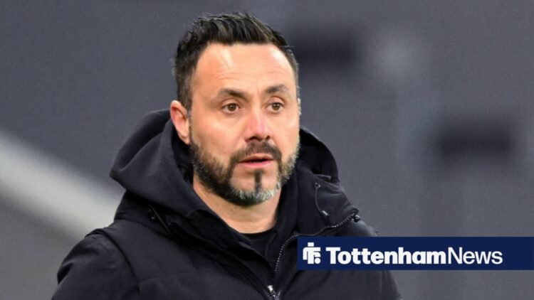 Roberto De Zerbi looking on from the touchline