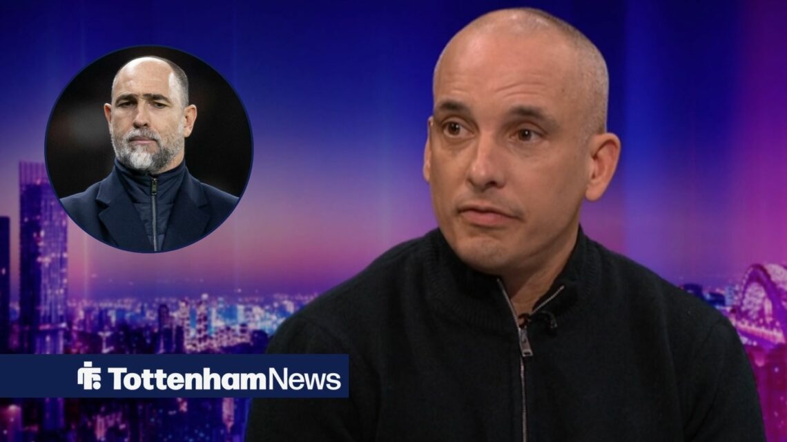 Leon Osman speaking on Match of the Day looking towards a circle inset of Igor Tudor