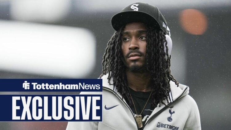 Djed Spence in a Tottenham tracksuit