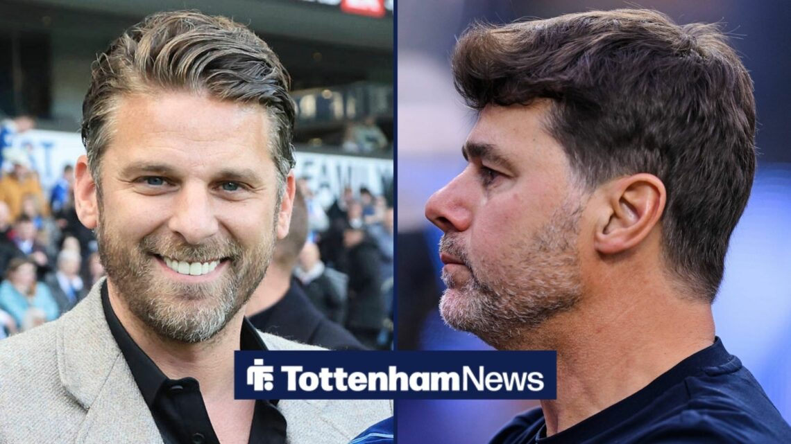 David Bentley smiling as Mauricio Pochettino looks on