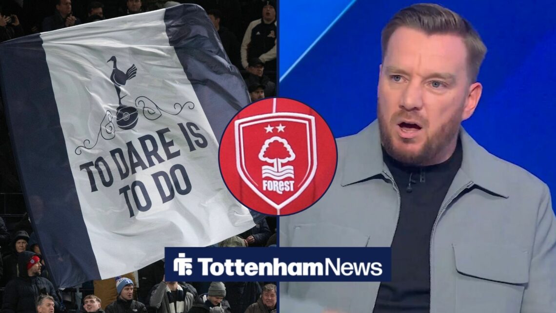 Jamie O'Hara with Tottenham Hotspur fan holding up a to dare is to do banner during the Premier League match between Tottenham Hotspur FC and Liver...