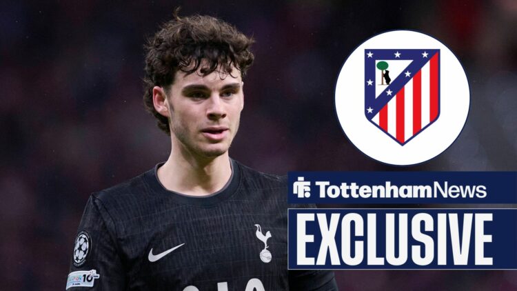 Archie Gray during Champions League clash between Tottenham and Atletico Madrid.