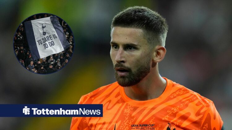 Guglielmo Vicario of Tottenham Hotspur FC during the UEFA Super Cup Final 2025 match between Paris Saint-Germain FC and Tottenham Hotspur FC, Totte...