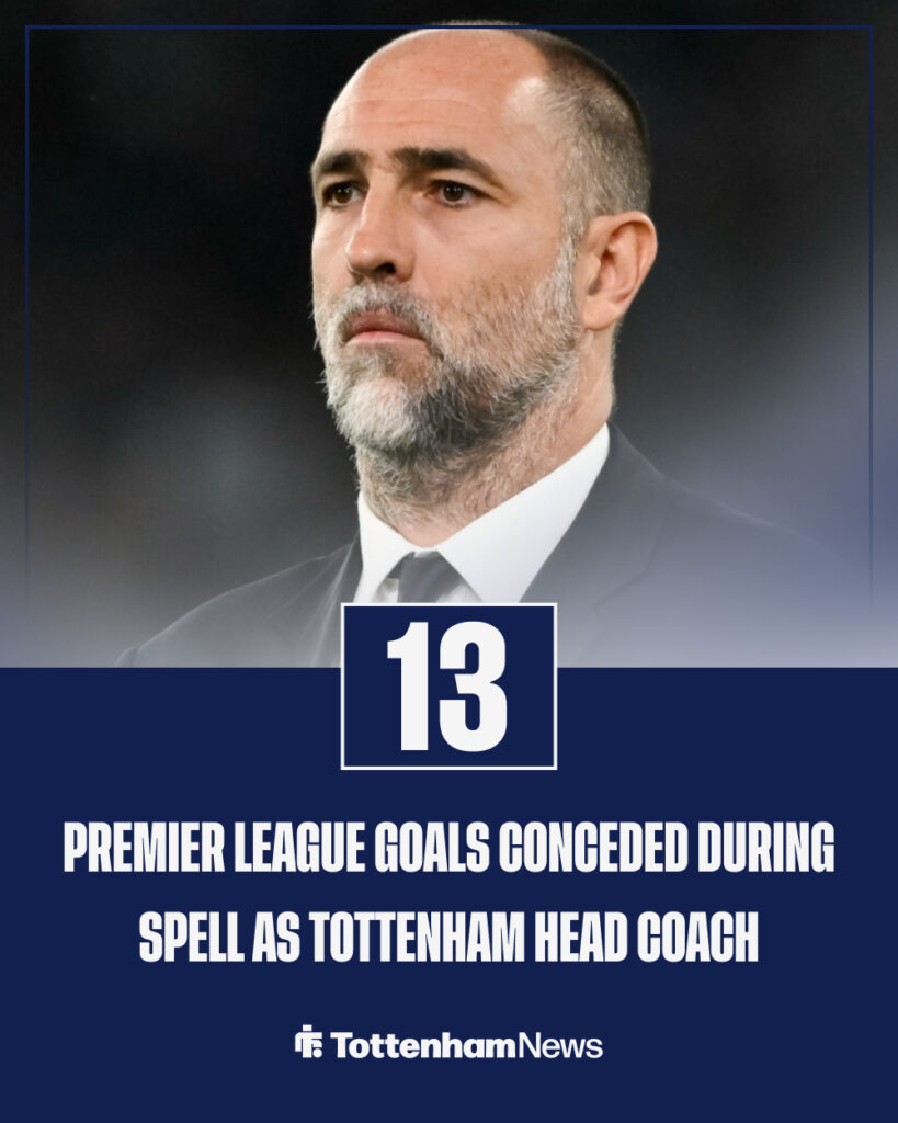 Premier League goals conceded during Igor Tudor's spell in charge of Tottenham.