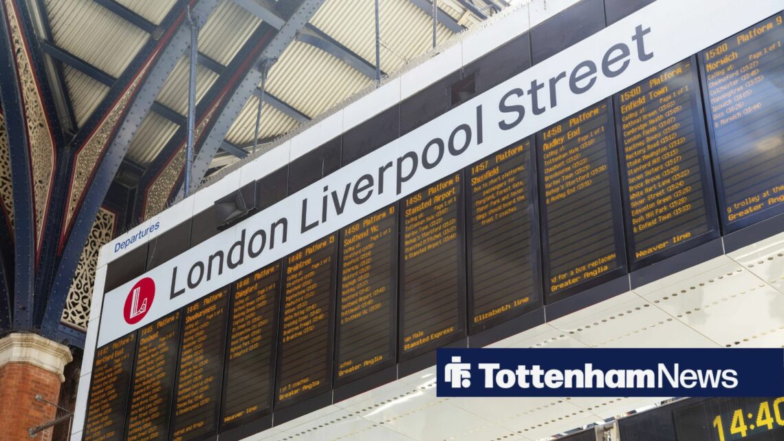 London Liverpool Street departures board