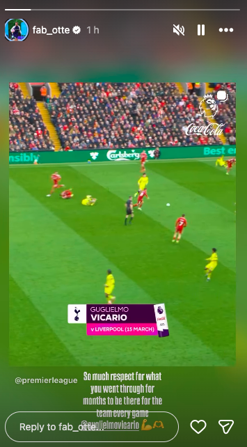 Tottenham goalkeeper coach Fabian Otte on Guglielmo Vicario.