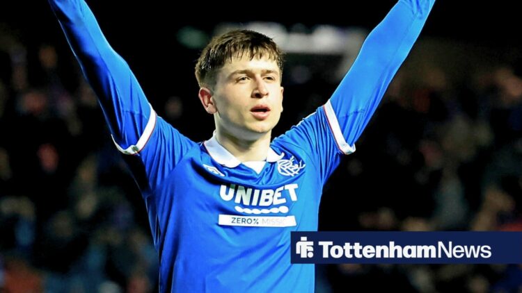 Tottenham winger Mikey Moore playing at Rangers