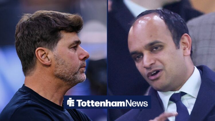 Split image of Mauricio Pochettino and Tottenham chief Vinai Venkatesham